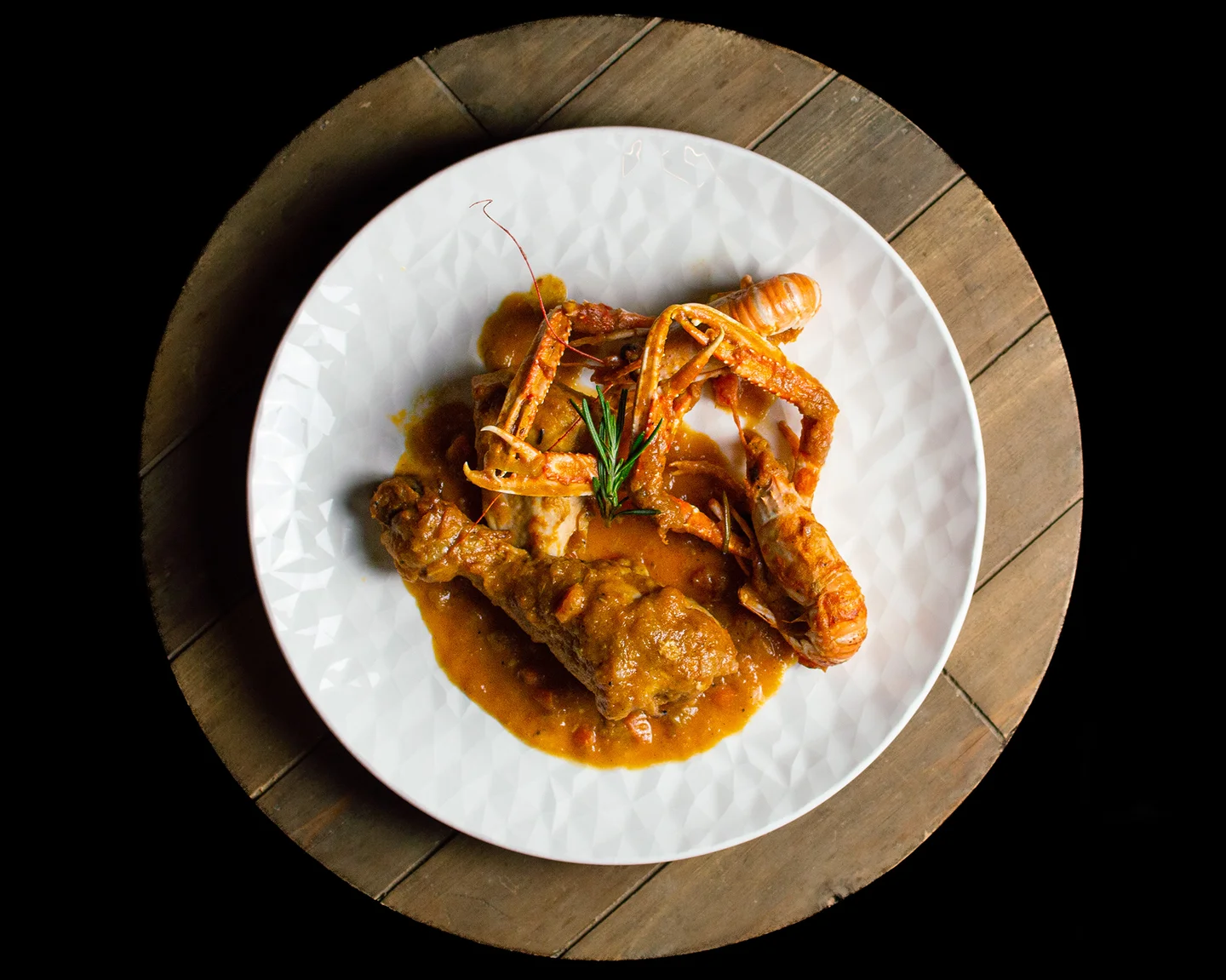 Pollo con cigalas